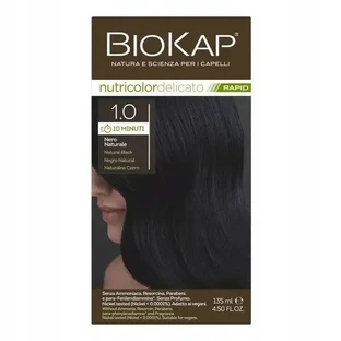 Biokap Nutricolor Delicato Rapid, краска для волос 1.0 натуральный черный, 135 мл