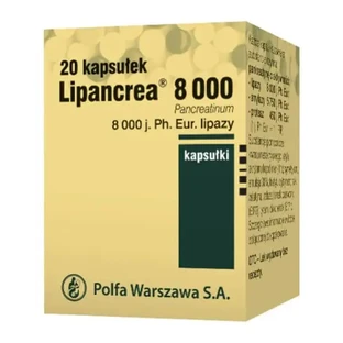 Липанкреа, капсулы, 8000 ед. липазы, капсулы, 20 шт.