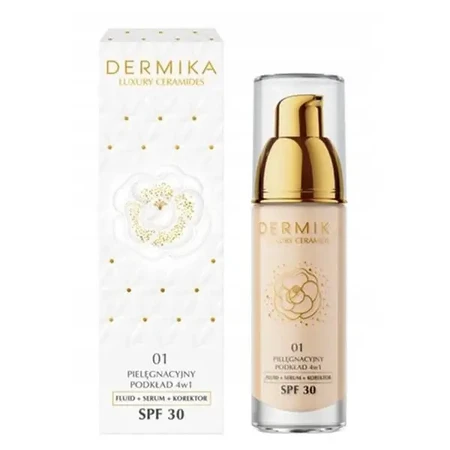 Dermika Luxury Ceramides, доглядовий тональний крем «4 в 1», SPF 30, відтінок 01, 30 мл: ціни та характеристики