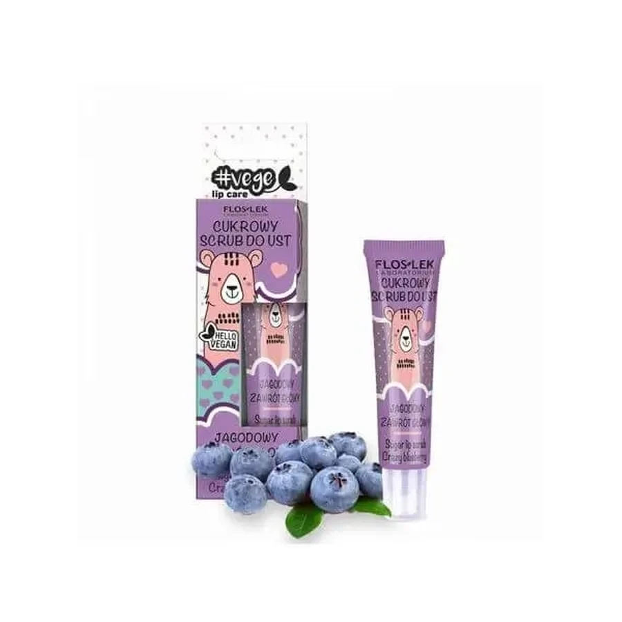 Flos-Lek, Vege Lip Care, сахарный скраб для губ, «Ягодный восторг», 14 г: цены и характеристики