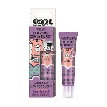 Flos-Lek, Vege Lip Care, сахарный скраб для губ, «Ягодный восторг», 14 г: цены и характеристики