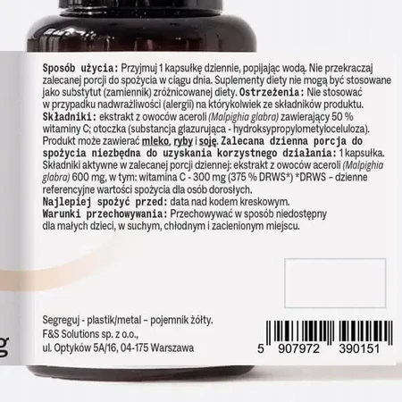 Sundose Витамин С из экстракта ацеролы, твердые капсулы, 60 шт.: цены и характеристики