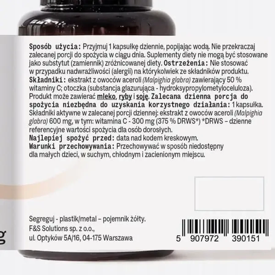 Sundose Витамин С из экстракта ацеролы, твердые капсулы, 60 шт.: цены и характеристики