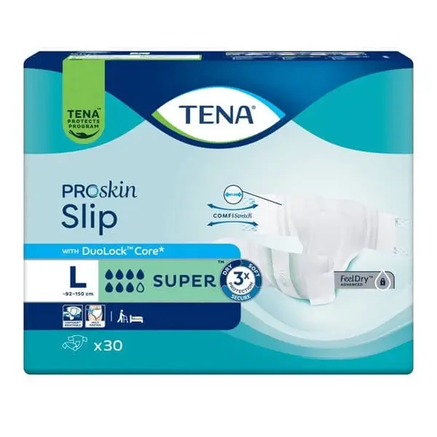 TENA Slip ProSkin Super, подгузники-трусики, размер L, 30 шт.: цены и характеристики
