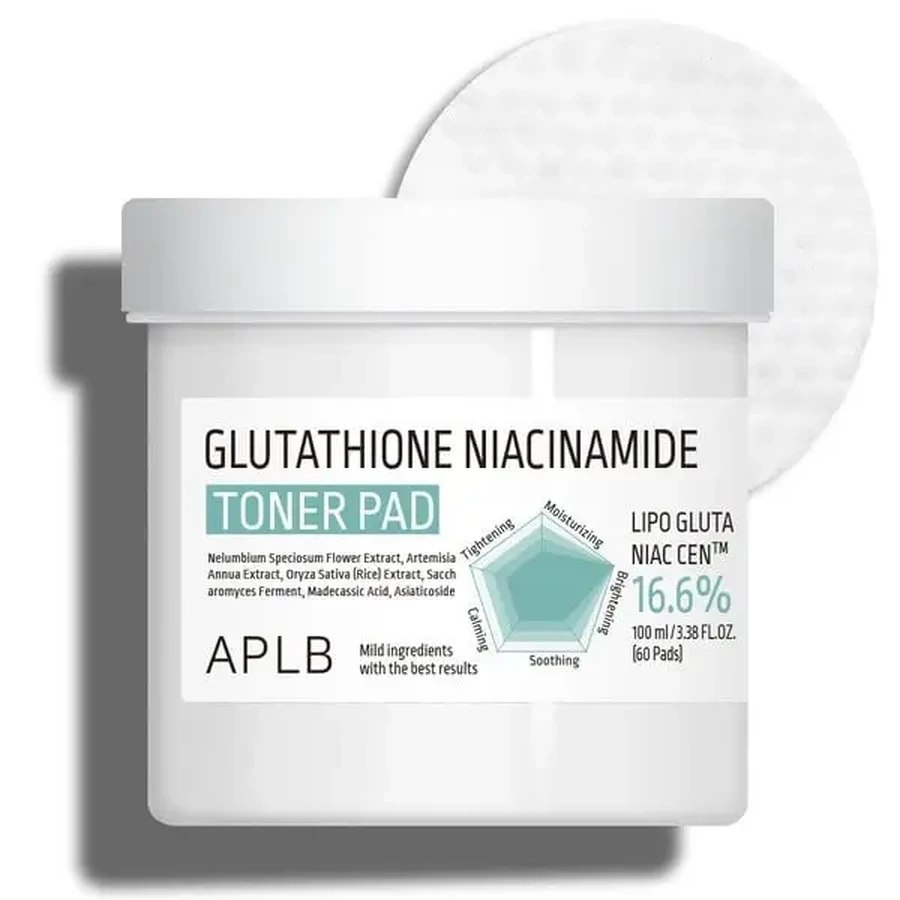 APLB Glutathione Niacinamide Toner Pad, тонизирующие диски для лица с глутатионом и ниацинамидом, 60 шт.: цены и характеристики
