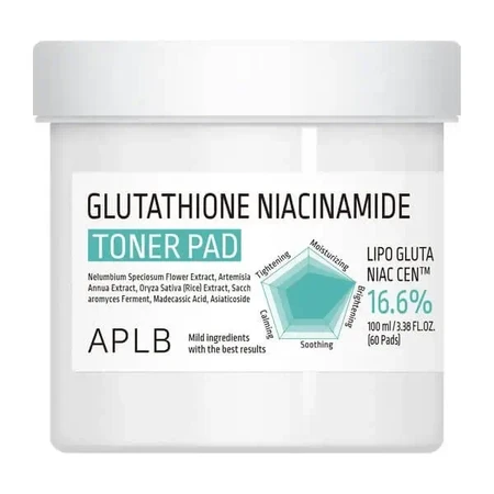 APLB Glutathione Niacinamide Toner Pad, тонизирующие диски для лица с глутатионом и ниацинамидом, 60 шт.: цены и характеристики