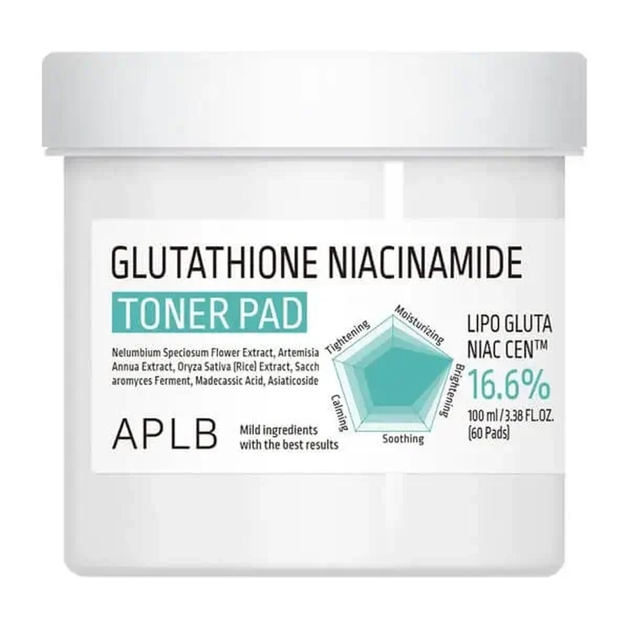 APLB Glutathione Niacinamide Toner Pad, тонизирующие диски для лица с глутатионом и ниацинамидом, 60 шт.: цены и характеристики