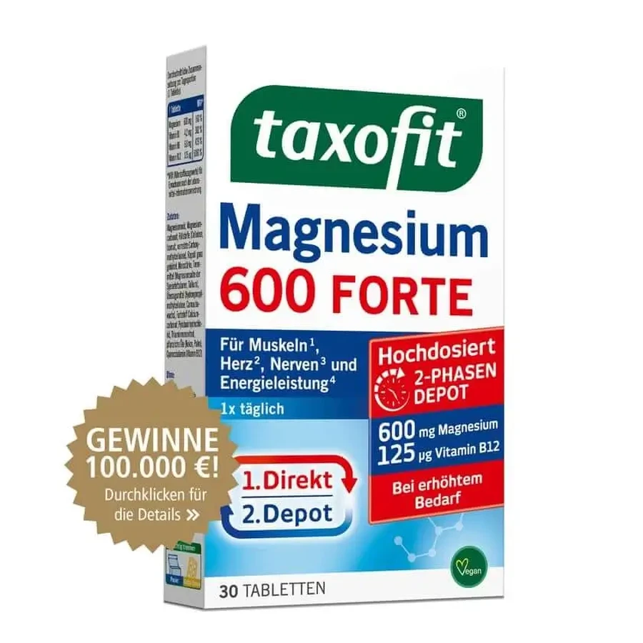 Taxofit Magnesium 600 FORTE таблетки с пролонгированным высвобождением, 30 шт.: цены и характеристики