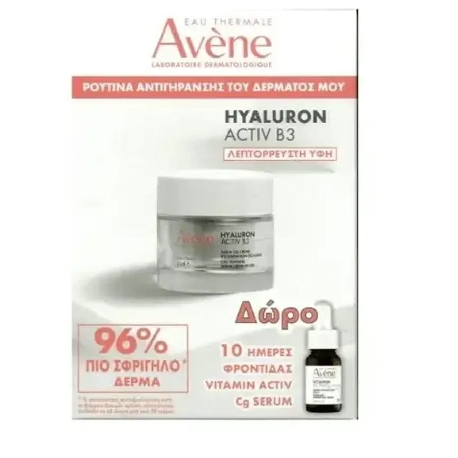 Avene | Акционная цена на Hyaluron Activ B3 Cell Renewal Aqua Cream 50 мл и акционная цена на Vitamin Activ Cg Correcting Serum 10 мл: цены и характеристики