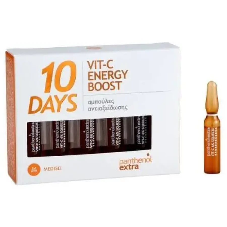 PANTHENOL Extra 10 Days Vit-C Energy Boost — антивозрастная сыворотка для лица с витамином С для придания сияния, 10x2 мл: цены и характеристики