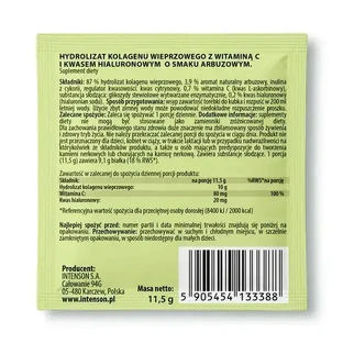 Intenson Колаген + гіалуронова кислота + вітамін С, порошок, смак кавуна, 11,5 г