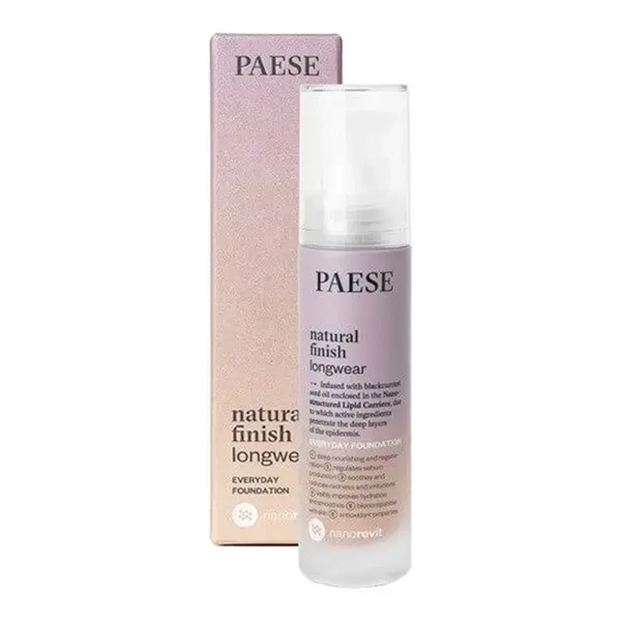 Paese, Nanorevit Natural Finish Longwear Everyday Foundation, тональний крем тривалої стійкості з природним фінішем, 04 Warm Beige, 30 мл: ціни та характеристики