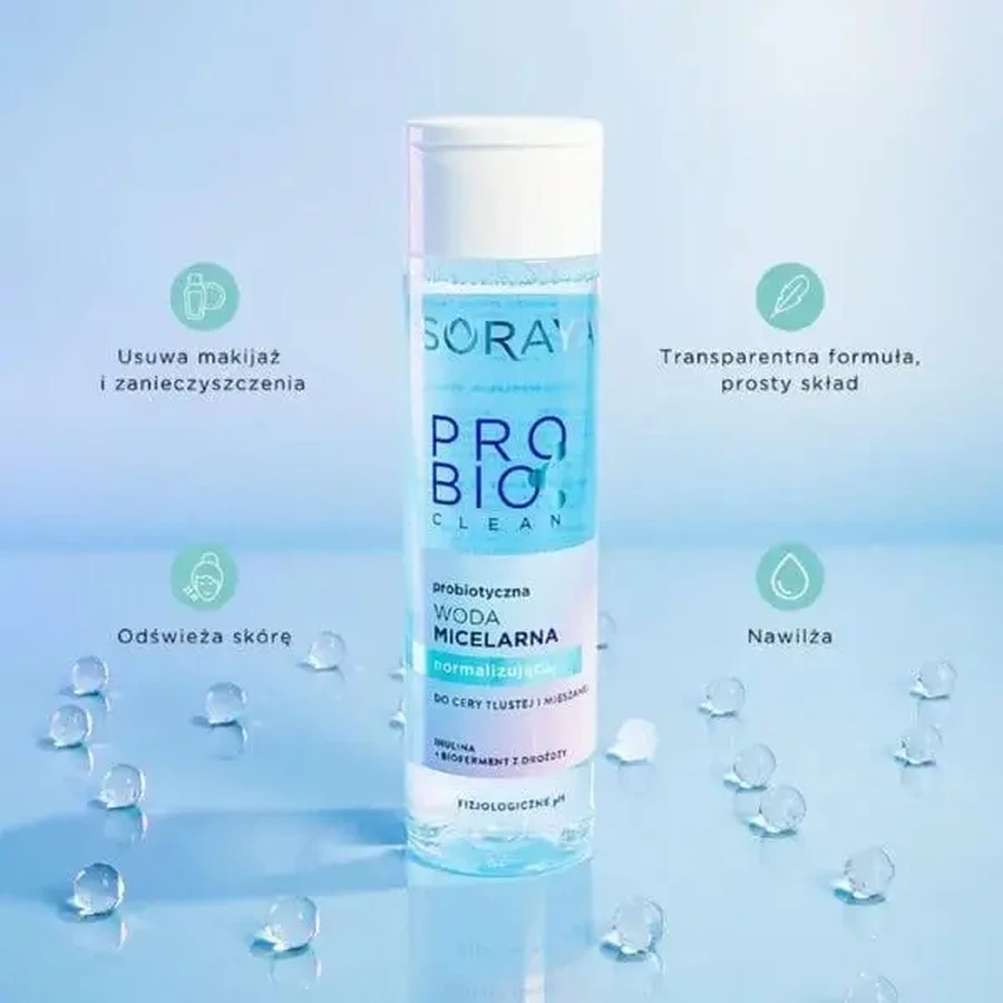 Soraya, Probio Clean, пробиотическая мицеллярная вода, нормализующая, для жирной и комбинированной кожи, 250 мл: цены и характеристики