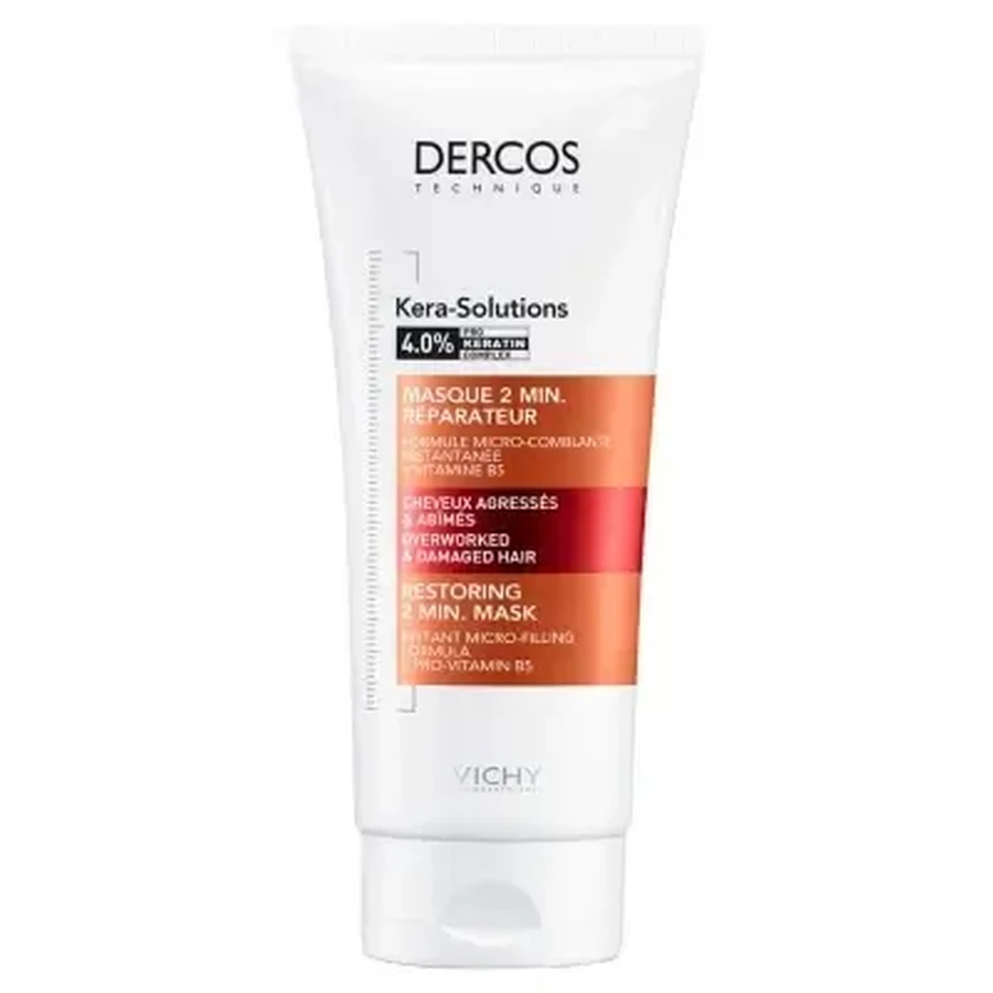 Vichy Dercos Kera Solutions 2-минутная восстанавливающая маска для истощённых и повреждённых волос, 200 мл: цены и характеристики