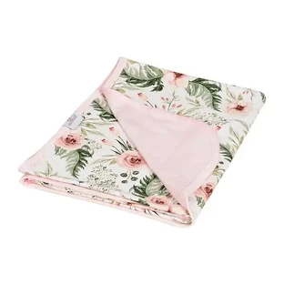 Babymatex, двустороннее бамбуковое одеялко 75x100 см, розовое с розочками, 1 шт.