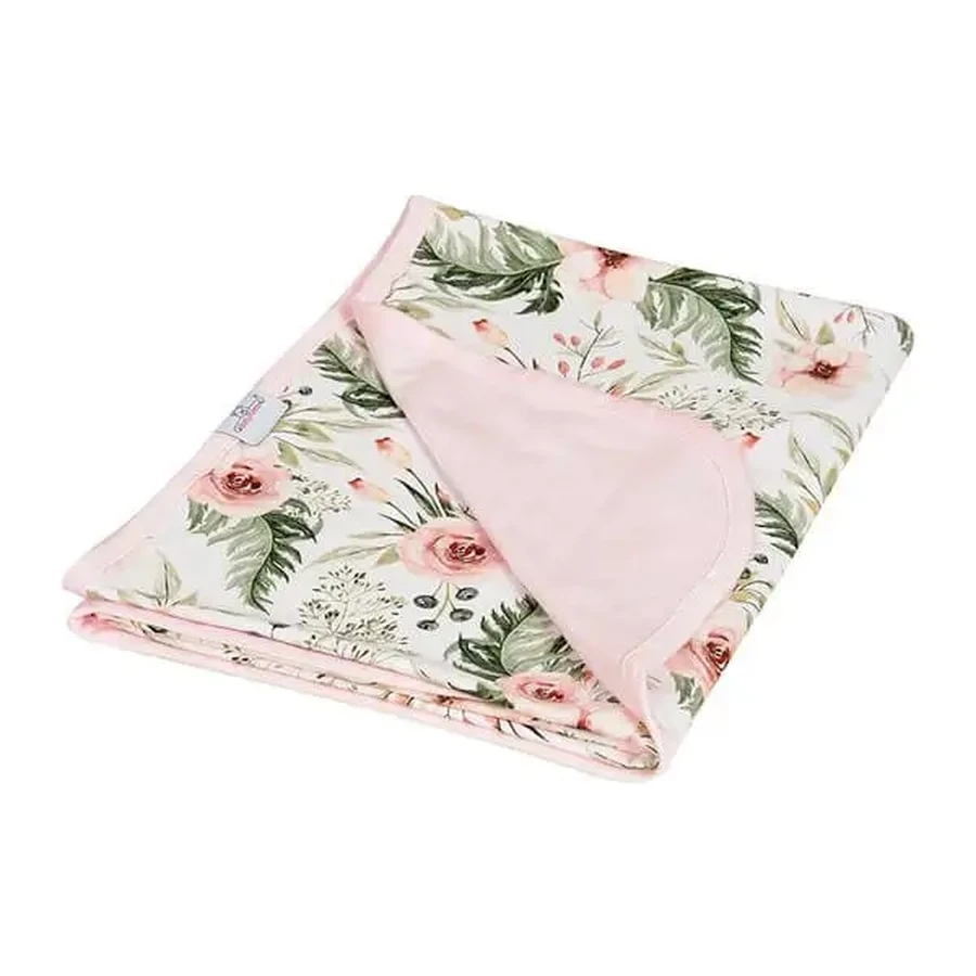 Babymatex, двустороннее бамбуковое одеялко 75x100 см, розовое с розочками, 1 шт.: цены и характеристики