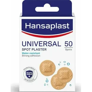 HANSAPLAST Universal Spot Plaster Pads — круглые пластыри для покрытия и защиты мелких ран. Водостойкие. 50 шт.