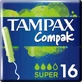 TAMPAX Compak Super Тампони з аплікатором для інтенсивного виділення, 16 штук
