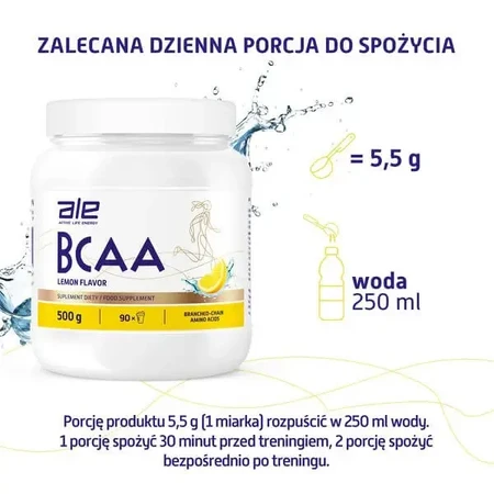 ALE BCAA со вкусом лимона, порошок, 500 г: цены и характеристики
