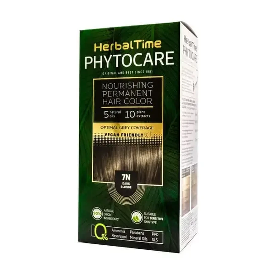 Herbal Time Phytocare, краска для волос 7N, тёмно-русый, 130 мл: цены и характеристики