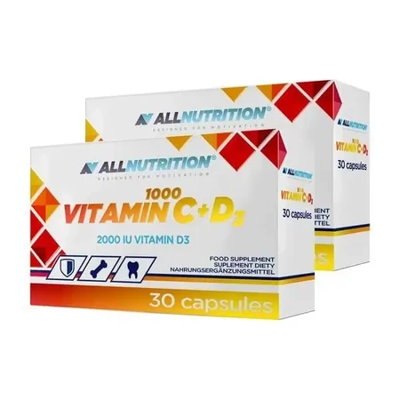 Набор из 2 упаковок Allnutrition Vitamin C 1000 + D3, капсулы, 30 шт.: цены и характеристики