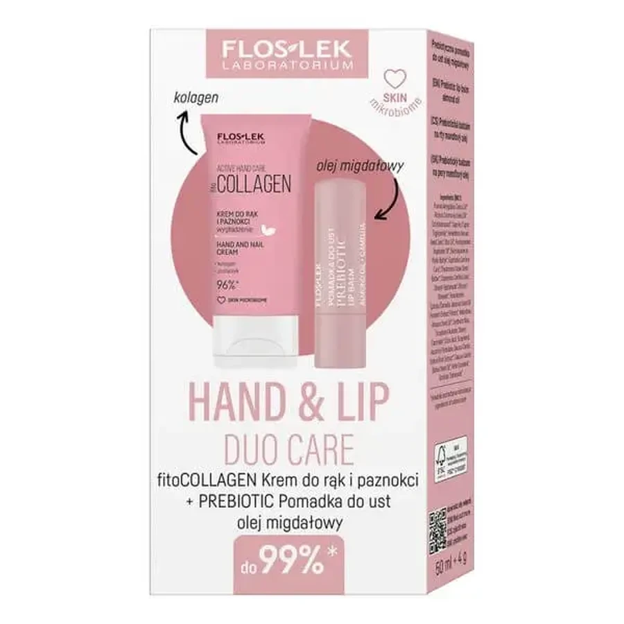 Flos-lek Набір Hand &amp; Lip Duo Care Collagen, крем для рук, 50 мл + помада для губ, 4 г: ціни та характеристики