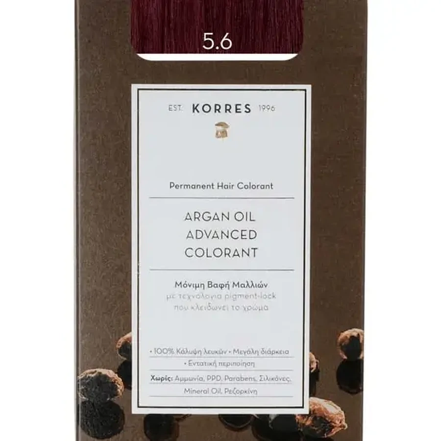 KORRES Argan Oil Advanced Colorant Фарба для волосся 5.6 Світло-каштановий рудий: ціни та характеристики