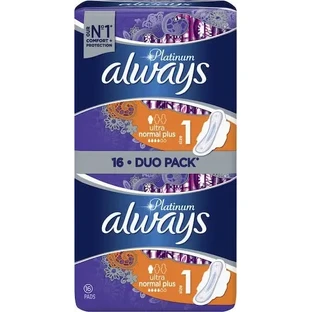 ALWAYS Platinum Comfort & Protection Ultra Normal Plus прокладки с крылышками для нормальной интенсивности, размер 1, 16 штук