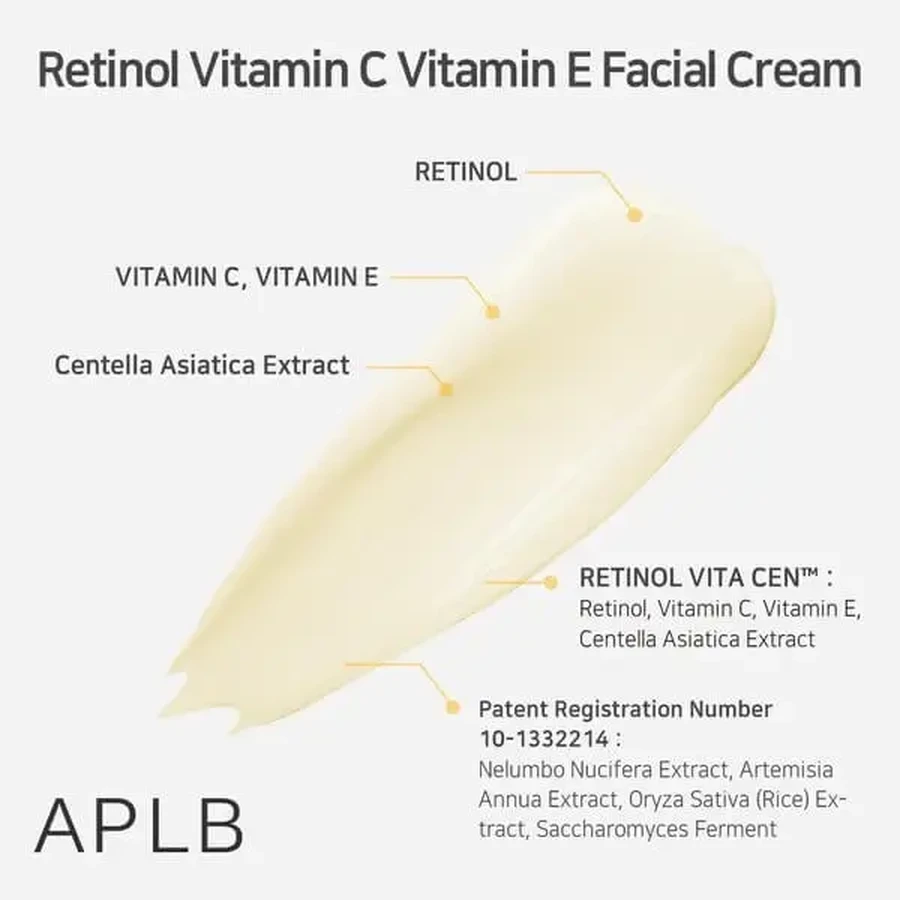 APLB Retinol Vitamin C Vitamin E Facial Cream, крем проти зморшок для обличчя з ретинолом та вітамінами С і Е, 55 мл: ціни та характеристики