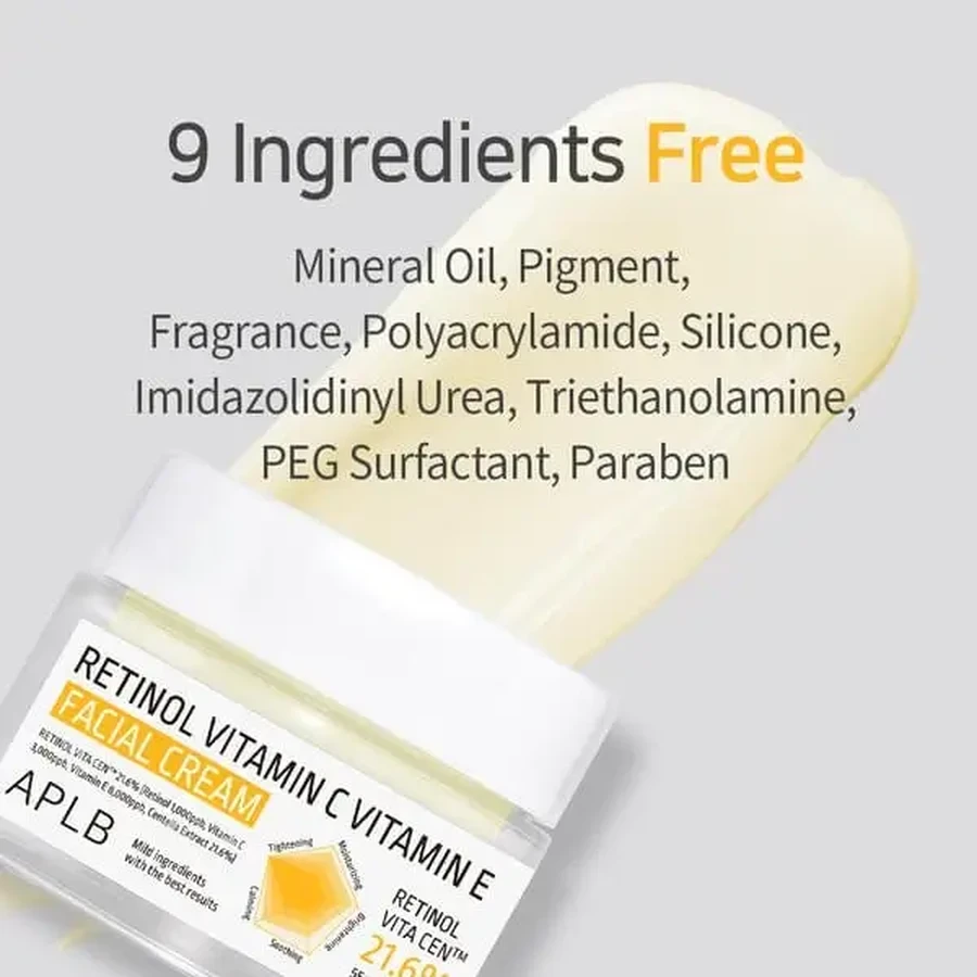 APLB Retinol Vitamin C Vitamin E Facial Cream, крем проти зморшок для обличчя з ретинолом та вітамінами С і Е, 55 мл: ціни та характеристики