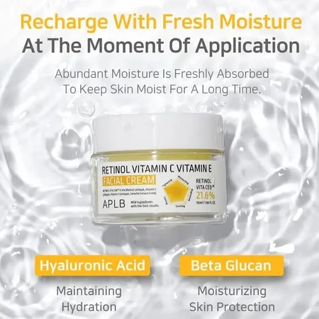 APLB Retinol Vitamin C Vitamin E Facial Cream, крем проти зморшок для обличчя з ретинолом та вітамінами С і Е, 55 мл: ціни та характеристики