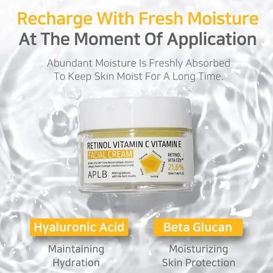 APLB Retinol Vitamin C Vitamin E Facial Cream, крем проти зморшок для обличчя з ретинолом та вітамінами С і Е, 55 мл: ціни та характеристики