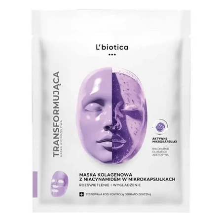 L'biotica, коллагеновая маска с ниацинамидом в микрокапсулах, для сияния и разглаживания кожи, 1 шт.: цены и характеристики