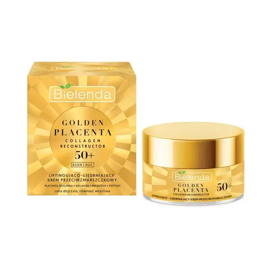 Bielenda Golden Placenta Collagen Reconstructor, ліфтинговий та ущільнювальний крем проти зморшок 50+, 50 мл: ціни та характеристики