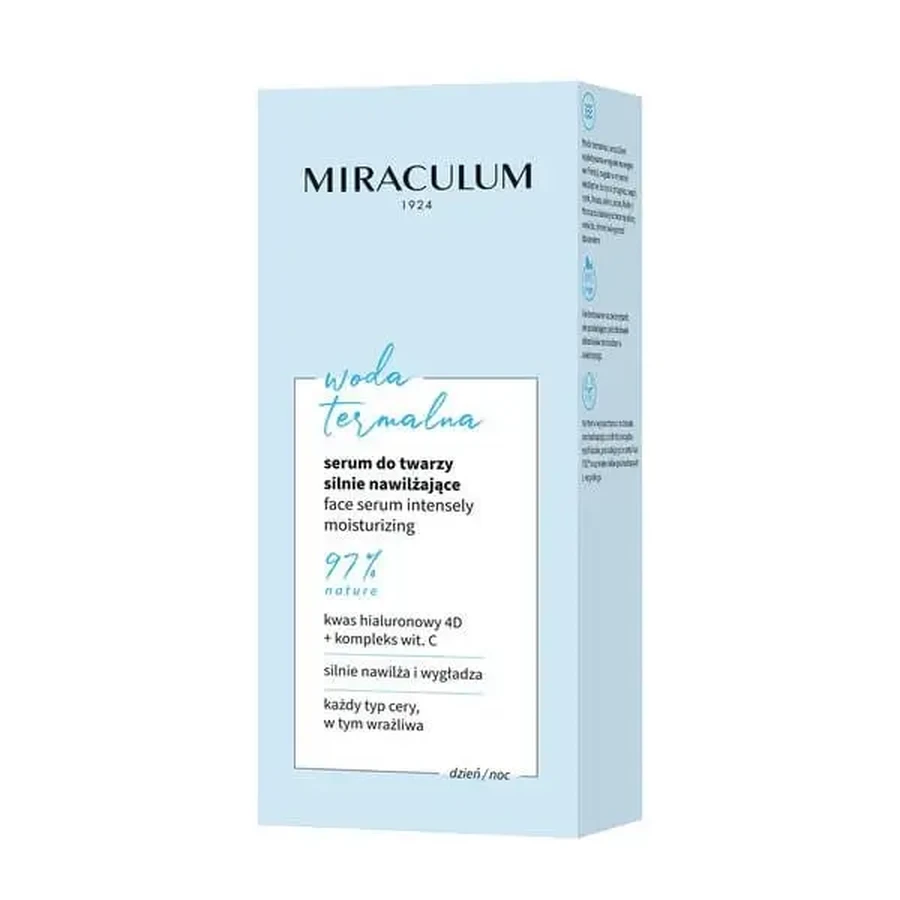 Miraculum «Термальная вода», интенсивно увлажняющая сыворотка для лица, 30 мл: цены и характеристики