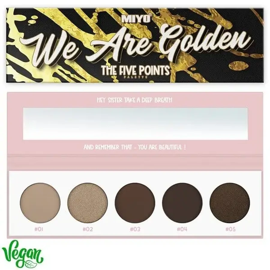 MIYO Five Points Palette, палетка тіней для повік, 01 We Are Golden, 6,5 г: ціни та характеристики