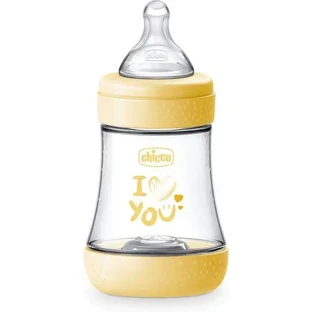 CHICCO Пластиковая бутылочка с силиконовым соском для детей от 0 месяцев, 150 мл