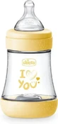 CHICCO Пластиковая бутылочка с силиконовым соском для детей от 0 месяцев, 150 мл