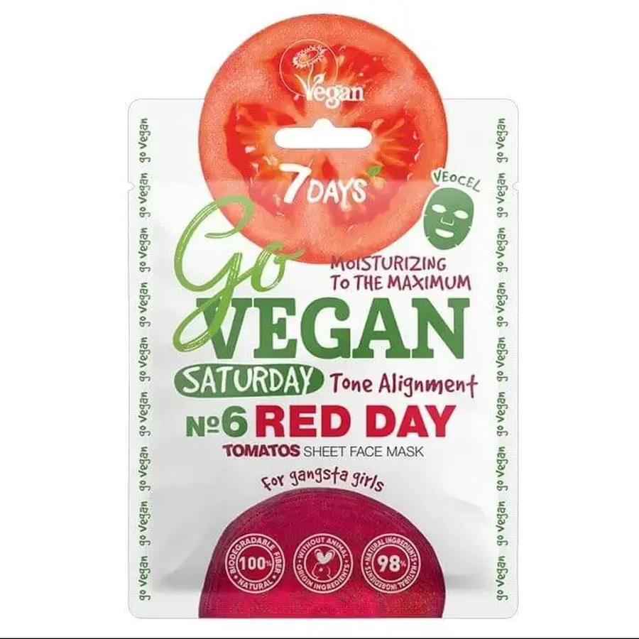 7DAYS Маска для обличчя Go Vegan Saturday «Red Day» 25 г: ціни та характеристики