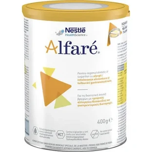 NESTLE Alfare Дієтичне харчування для немовлят із шлунково-кишковими симптомами, спричиненими харчовими алергіями та непереносимістю, 400 г