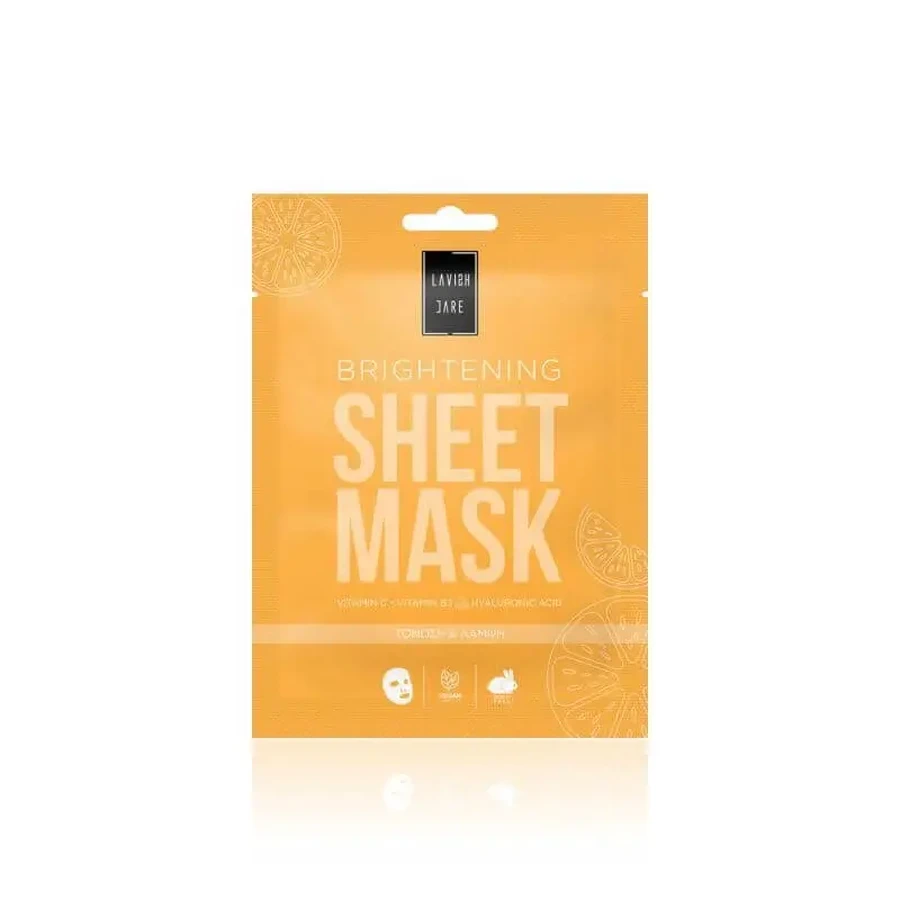 LAVISH CARE Sheet Mask Brightening Glow Me — маска для лица с витамином С для тонизирования и придания сияния, 25 г (оранжевая): цены и характеристики