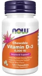 Now Foods Вітамін D3 5000 МО, 120 пастилок для розсмоктування
