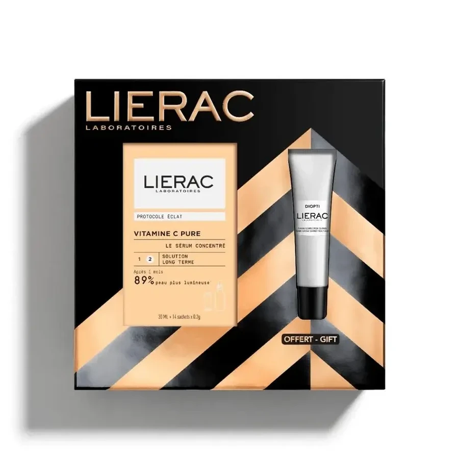 Lierac | Акційна пропозиція: Vitamin C Pure The Radiance Concentrated Serum 30 мл та ПОДАРУНОК — Diopti Dark Circle Correction Fluid 15 мл | 1 набір: ціни та характеристики