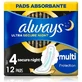 ALWAYS Ulatra Secure Night Multi Protection Pads з крильцями, розмір 4, 12 штук