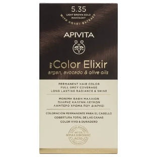 Apivita | My Color Elixir — стойкая краска для волос № 5.35 «Светло-каштановый с медовым оттенком» | 50 мл