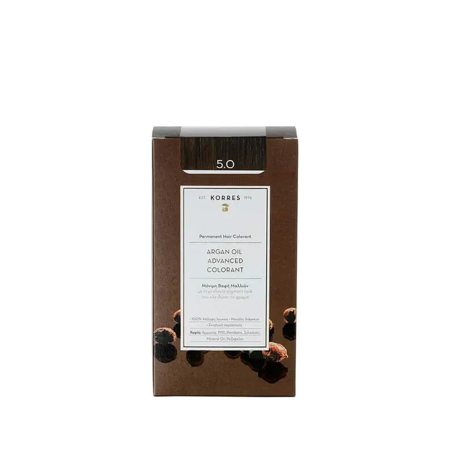 KORRES Argan Oil Advanced Colorant Фарба для волосся 5.0 Світло-коричневий натуральний: ціни та характеристики