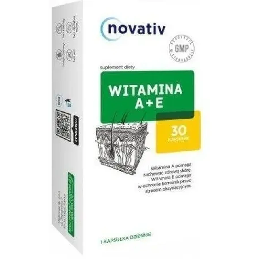 Novativ Вітамін А+Е, 30 капсул: ціни та характеристики