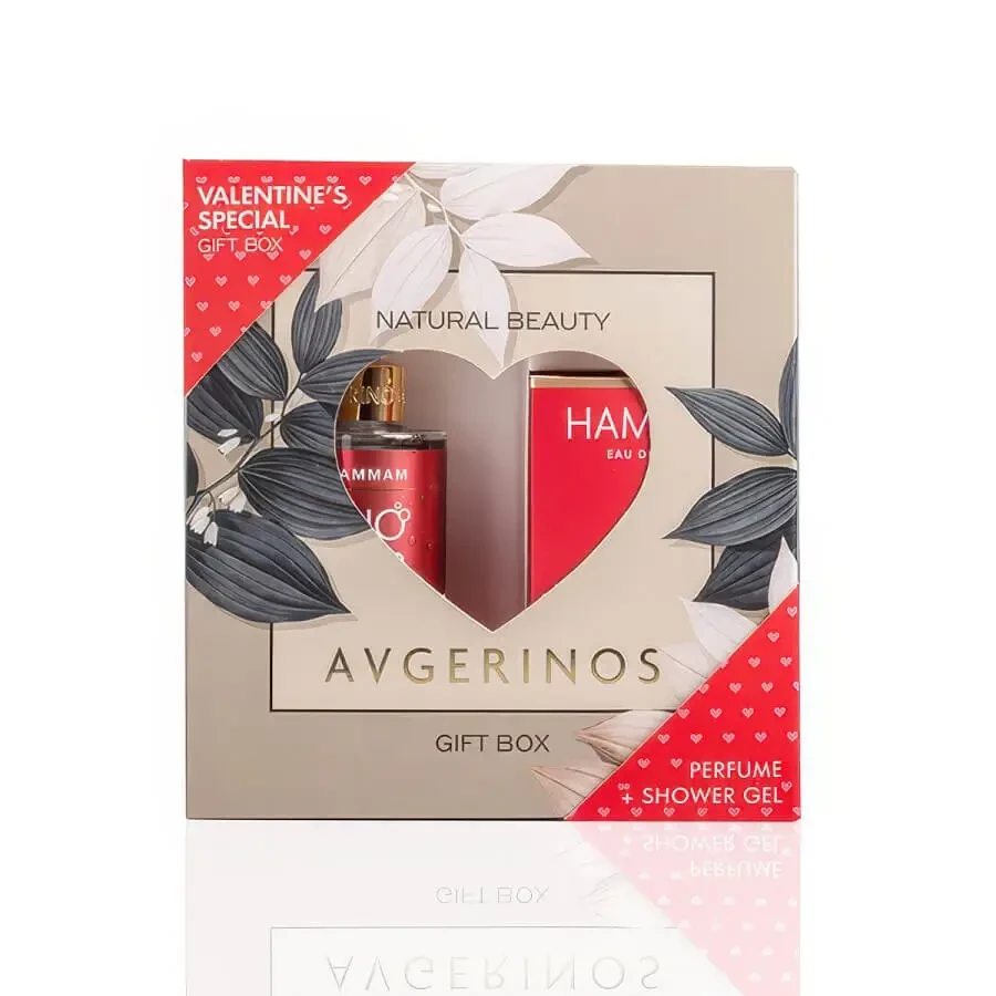 Avgerinos Cosmetics | Акция: специальный подарочный набор ко Дню святого Валентина для женщин: парфюмерная вода «Hammam» 50 мл и гель для душа «Hammam» 300 мл | 1 набор: цены и характеристики