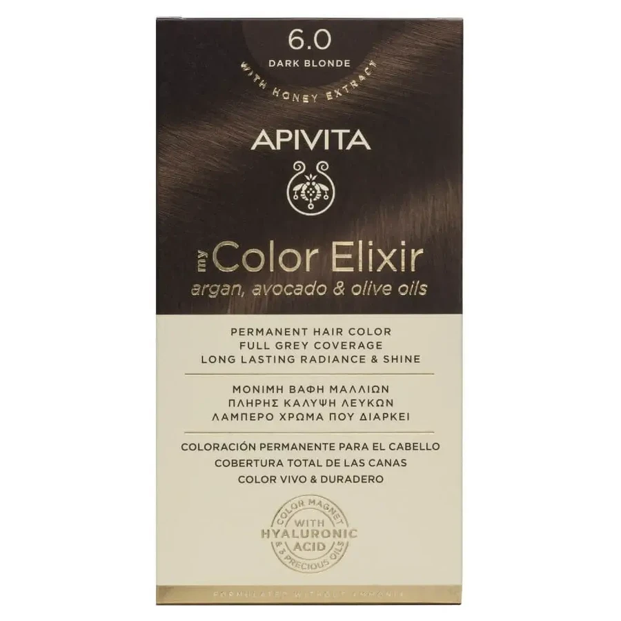 Apivita | My Color Elixir — перманентна фарба для волосся № 6.0, темно-русявий | 50 мл: ціни та характеристики