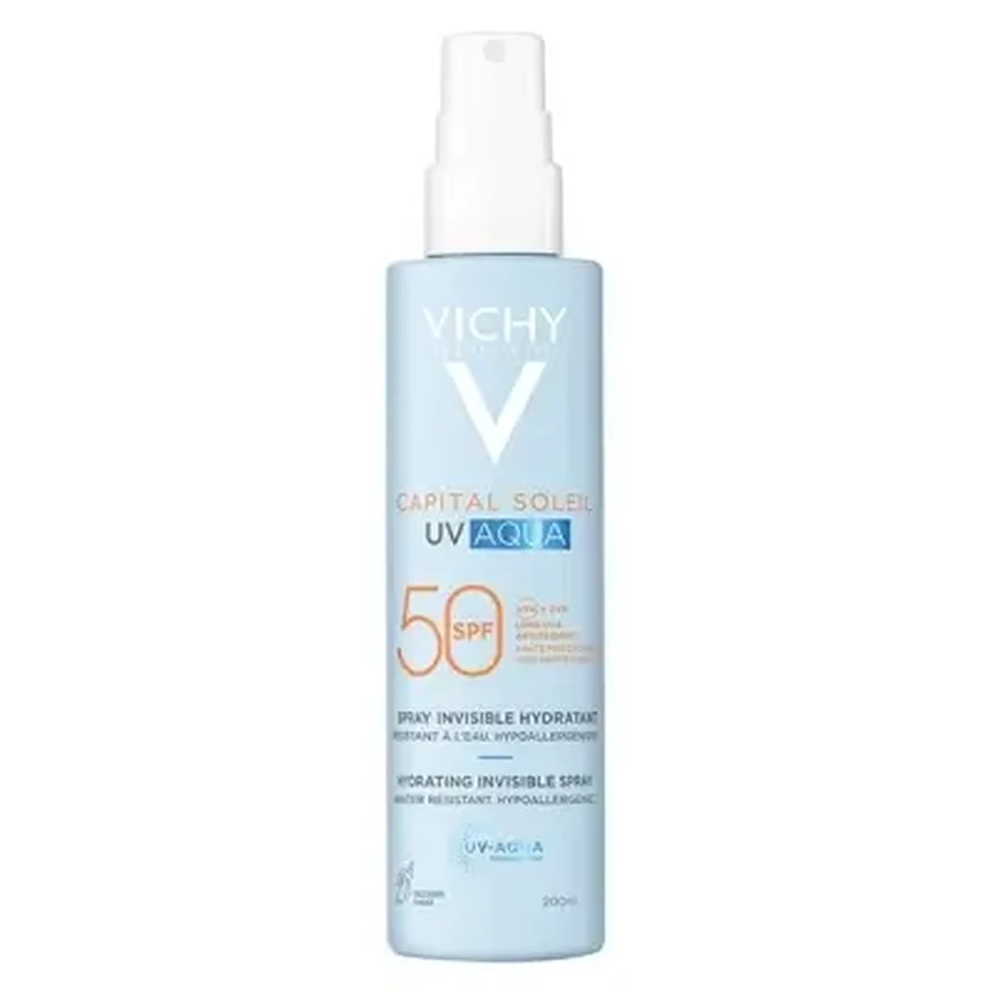 Vichy Capital Soleil UV Aqua Spray — невидимий зволожувальний спрей SPF 50, 200 мл: ціни та характеристики